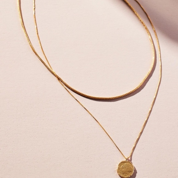 NWT Anthropologie Serafina Layered Coin Necklace - Picture 1 of 3
